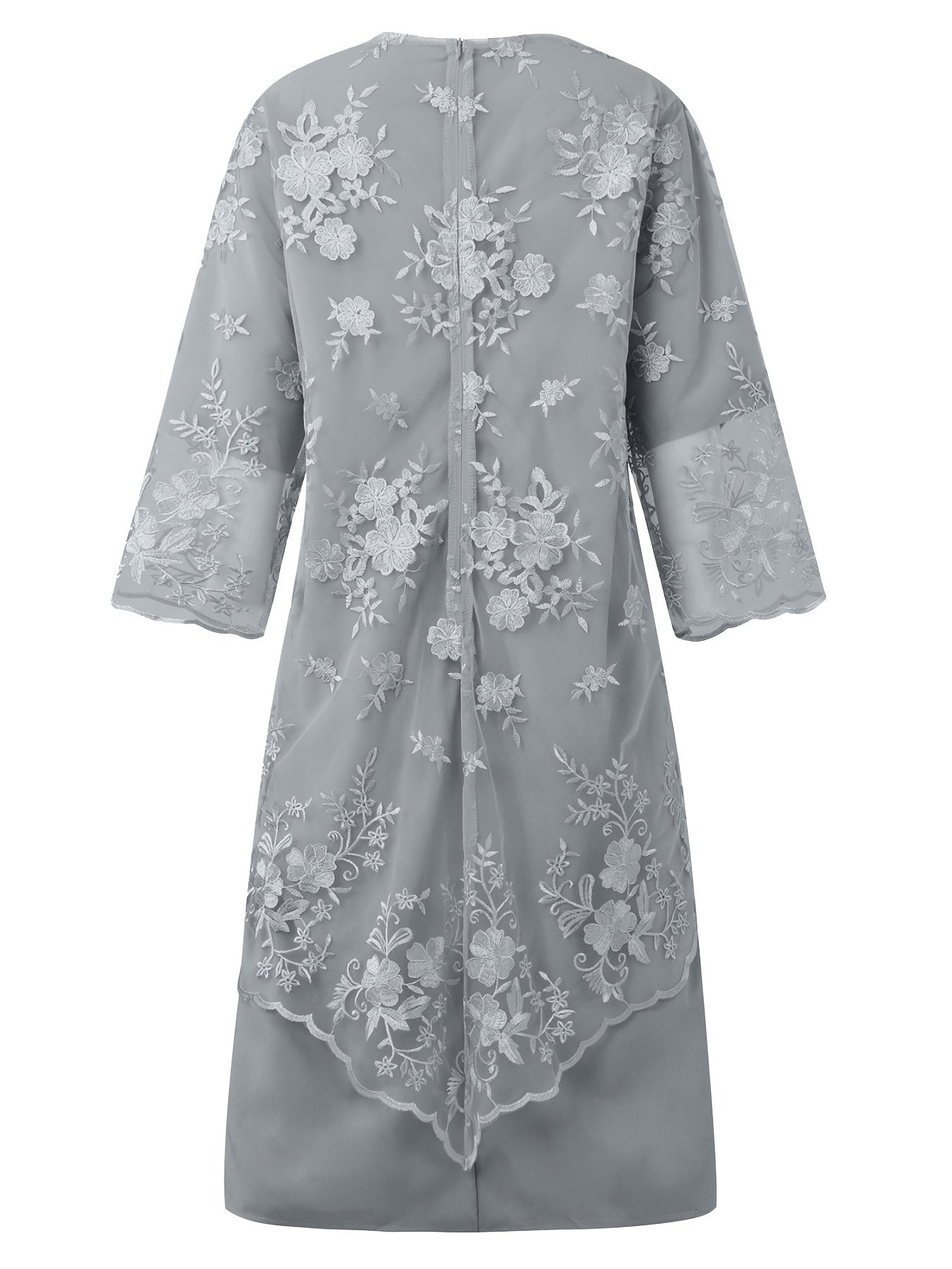 Formal Dress Women's Plus Floral Jacquard Mesh Fit Wedding