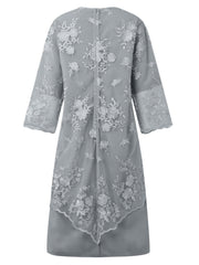  Formal Dress Women's Plus Floral Jacquard Mesh Fit Wedding