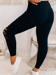  Ripped High Rise Stretchy Leggings