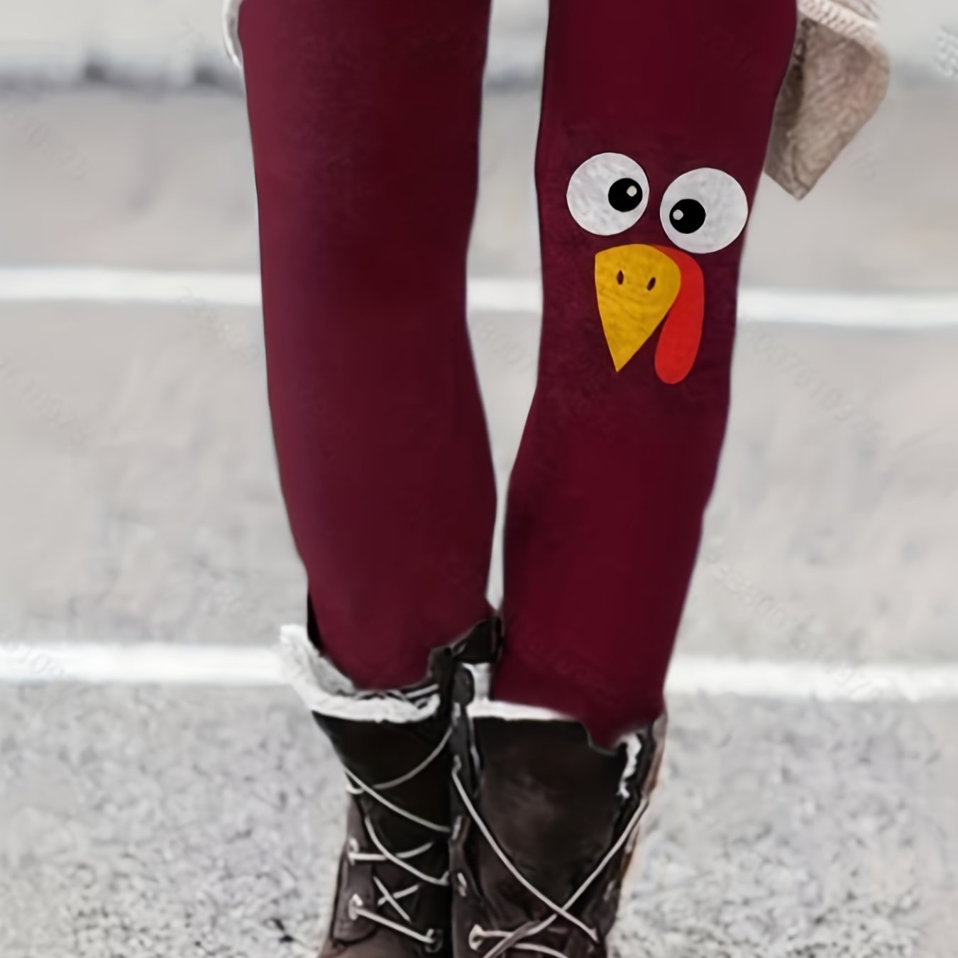  Women's Cartoon Print High Stretch Leggings