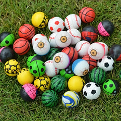 10 Assorted Colorful Bouncy Balls Bulk Mixed Patterns High Bouncing Balls