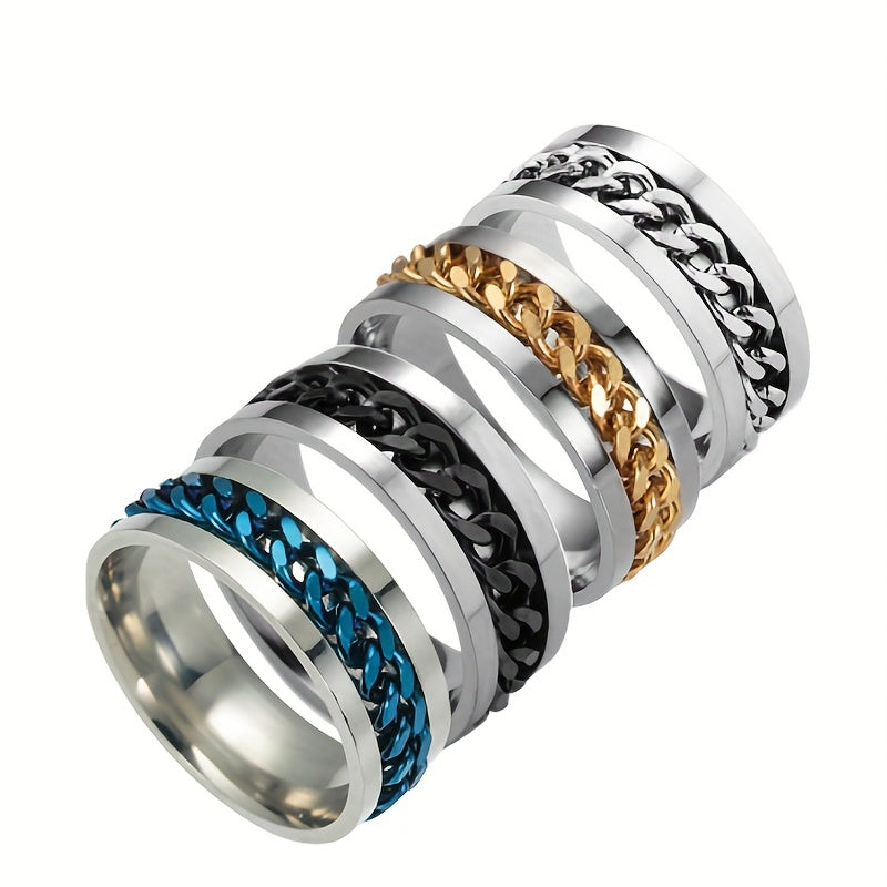 Hip Hop Style Rotatable Ring for Men