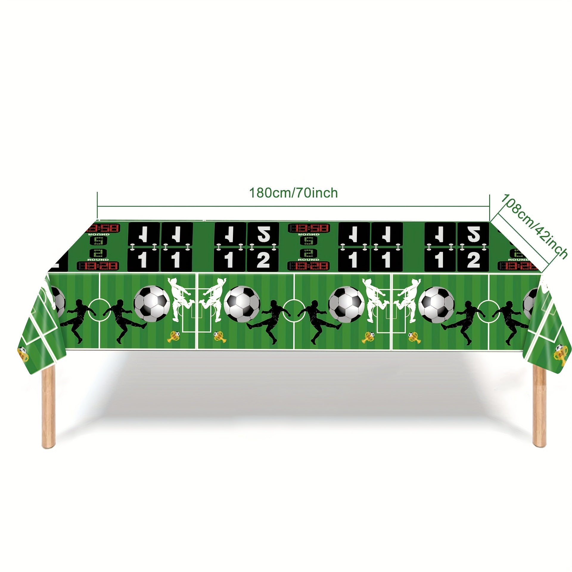 Soccer Birthday Party Decoration Set: Tablecloth, Paper Plates, Cups, Napkins