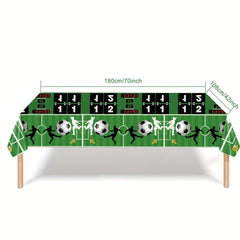 Soccer Birthday Party Decoration Set: Tablecloth, Paper Plates, Cups, Napkins