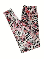 Skull Print Leggings Casual Sporty Skinny Leggings