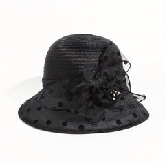 Polka Dot Print Bucket Hat Mesh Breathable Sun Hat for Women