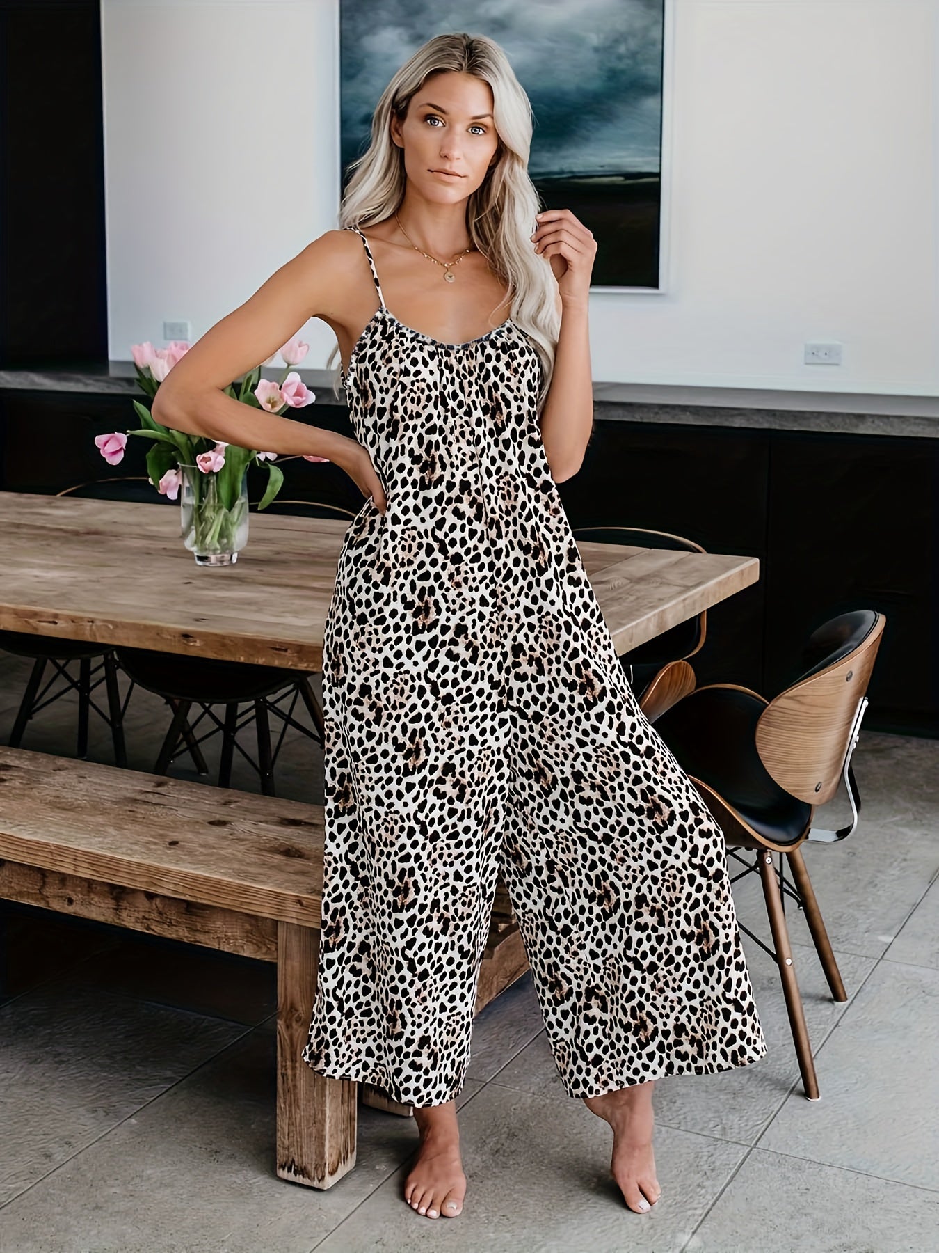 Tie Dye V-Neck Plus Size Boho Jumpsuit