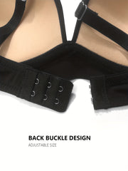 Solid T Shirt Bra Push Up Comfy & Breathable Women's Lingerie