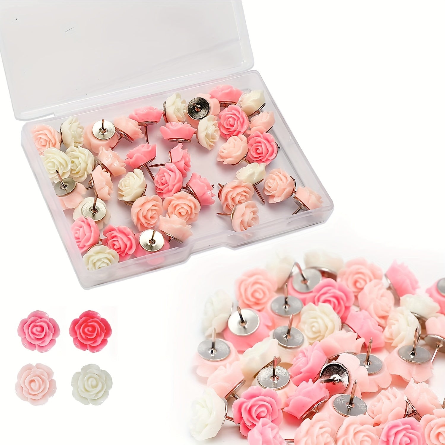 20pcs Flower Push Pins Bulletin Board Creative Photo Push Pins
