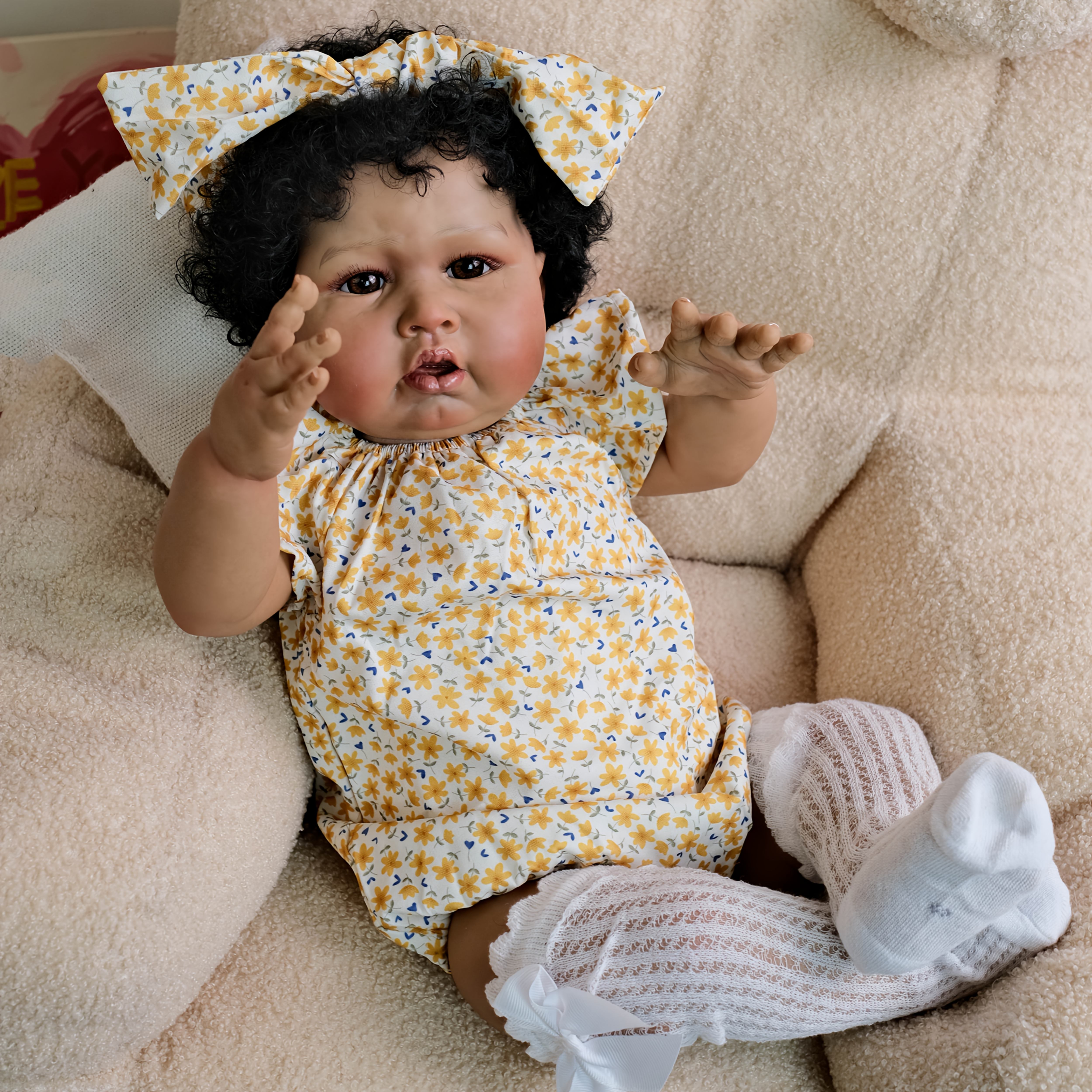 Lifelike Reborn Doll Girls Toy 58 Soft Touch Body Dark Light Beige