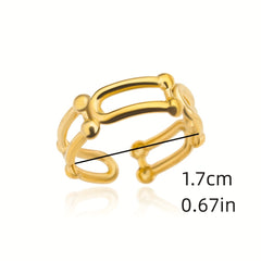 Normcore U To U Golden Cuff Ring 18k Plated Stainless Steel