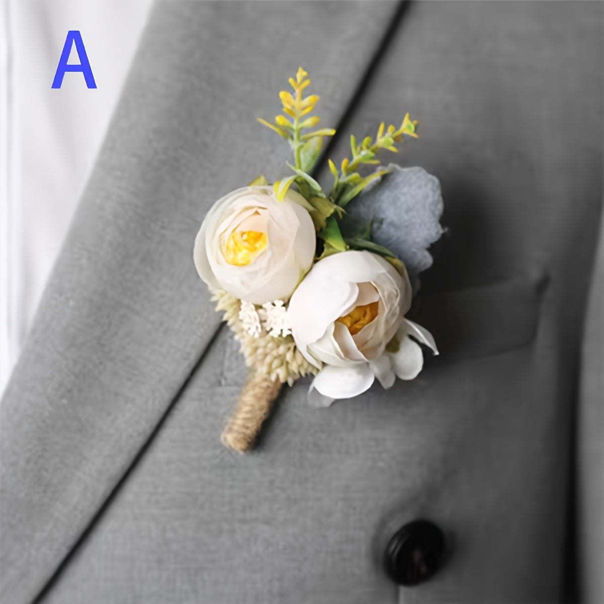 Floral Boutonniere Set for Bride and Groom - Perfect for Wedding
