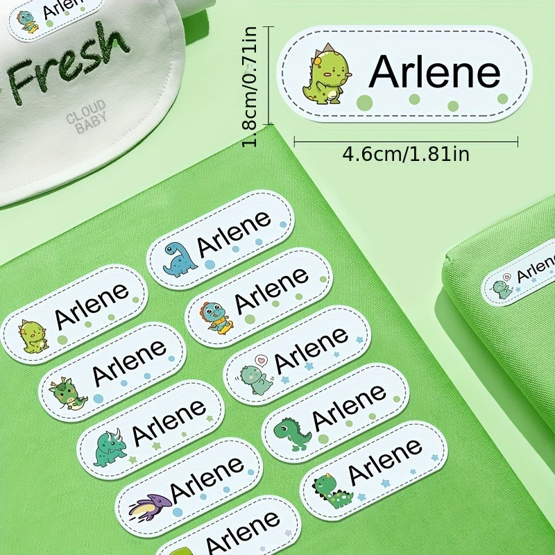 Dinosaur Custom Name Stickers - Waterproof - Medium Size