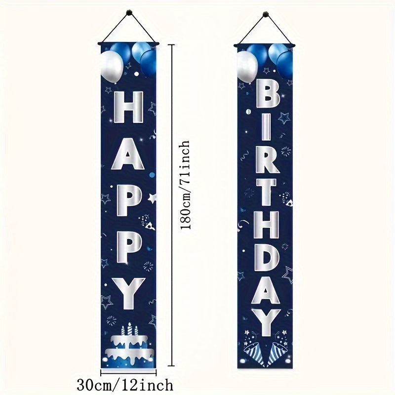 2PCS Birthday Door Banner Party Decoration Home Room Decor