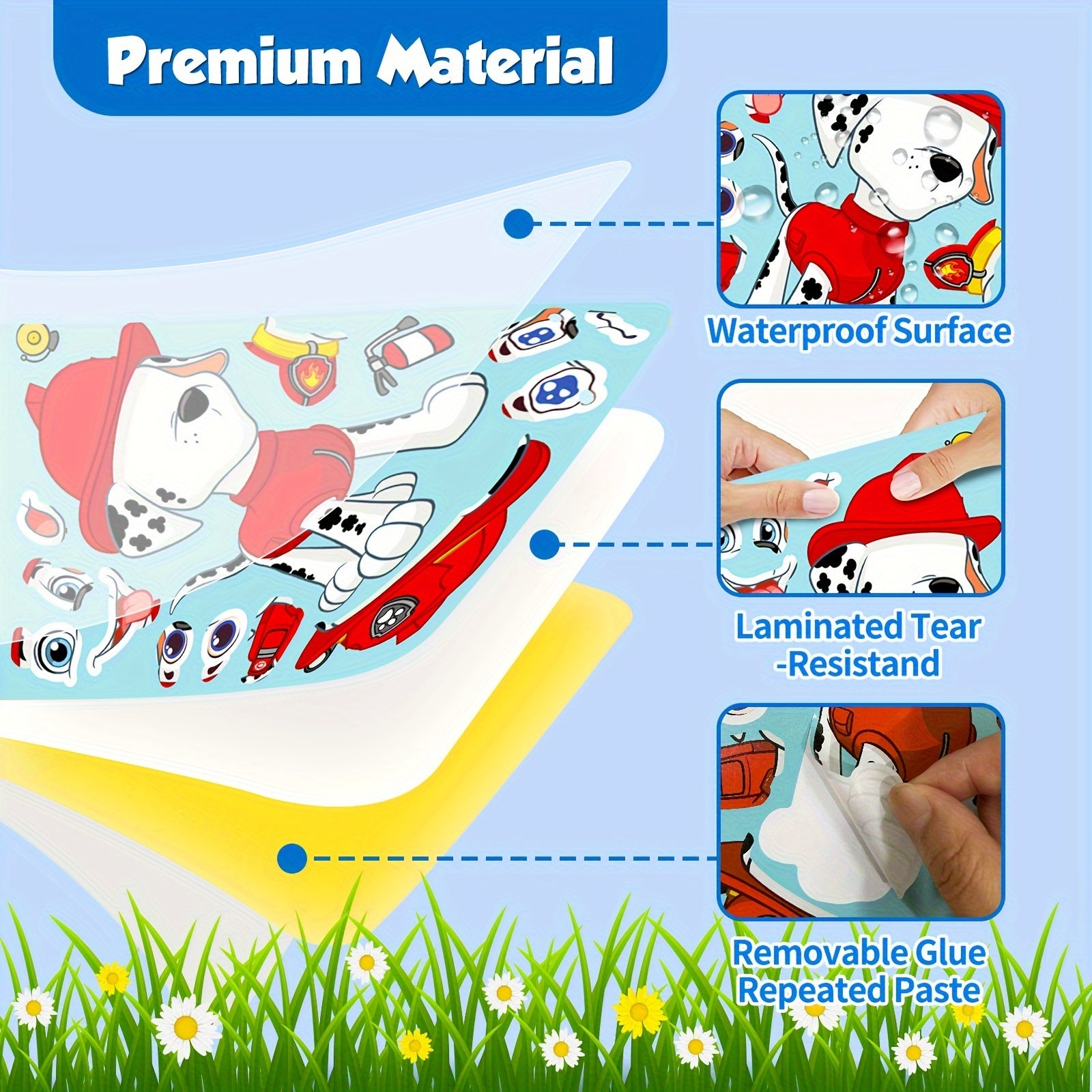 6 Sheets Anime Dog Stickers DIY Party Favors