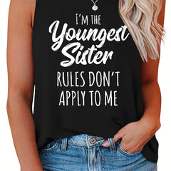  Women's Slogan Print Tank Top