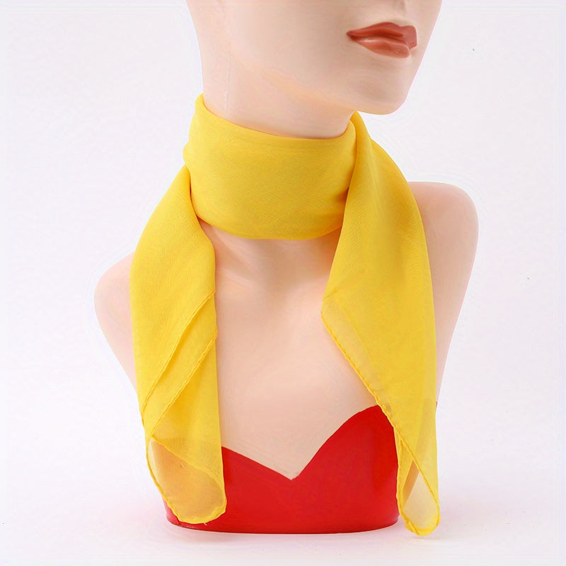 Chiffon Candy Neckerchief Square Scarf Bandana Women Head Wrap