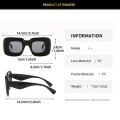 Square Frame Sunglasses Y2K Block Photo Prop Glasses