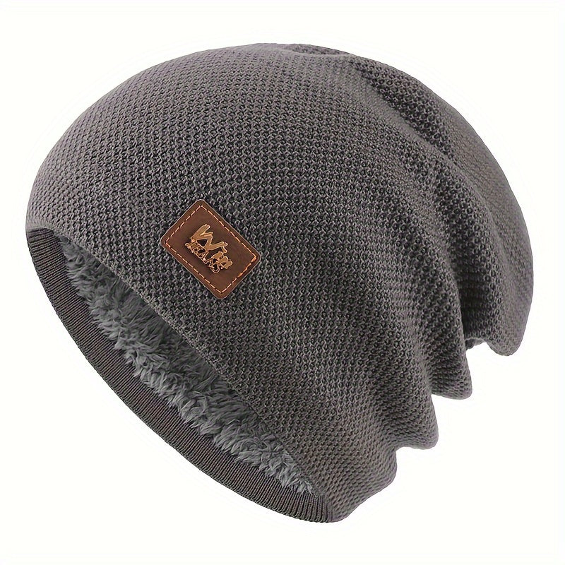 Fleece Knitted Hat Ear Protection Hat for Outdoor Activities