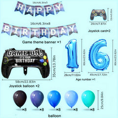 Video Game Party Birthday Decoration Set with Happy Birthday Banner