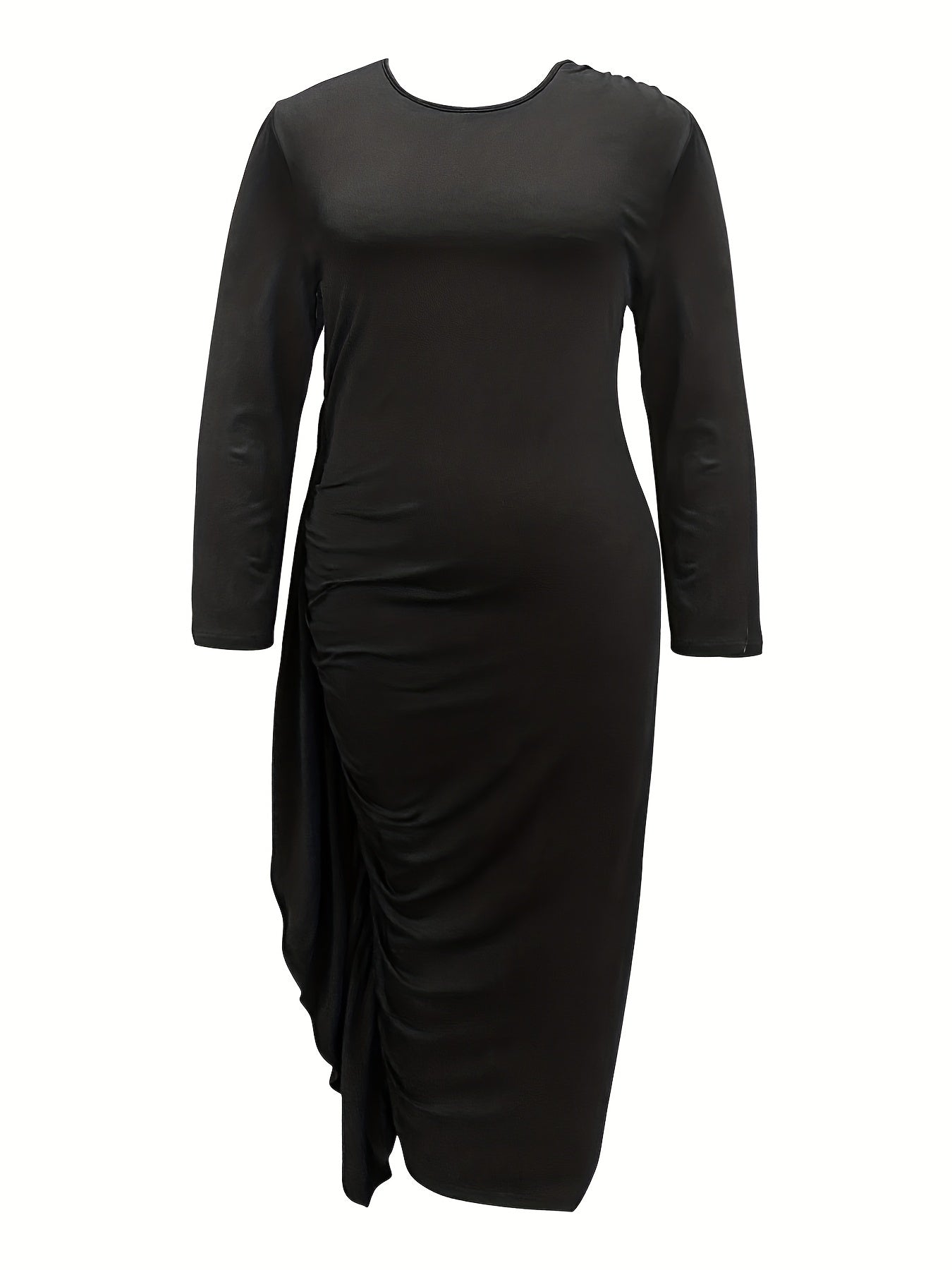 Plus Size Sexy Ruffle Bodycon Midi Dress