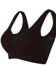  Sports Bra Women's Plus Hollow Mesh Fitness Gym Bra