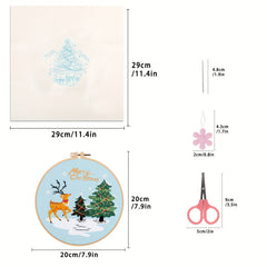 5pcs Embroidery Kit Merry Christmas DIY Adult Beginner Hoop 20 07 Cm