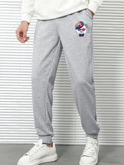 Men's Cartoon Bear Print Loose Sweatpants