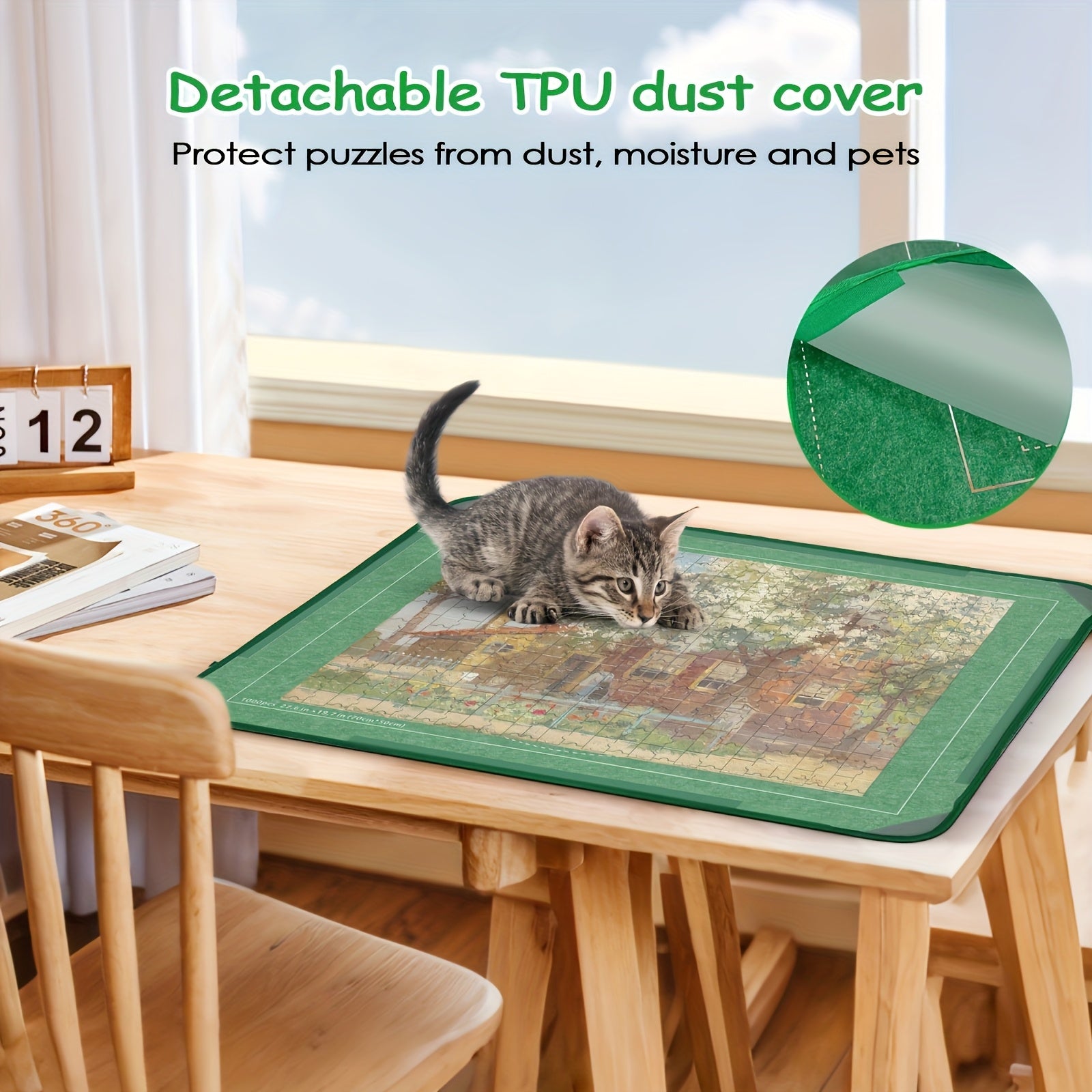 1000pcs Foldable Felt Puzzle Board with 6 Trays