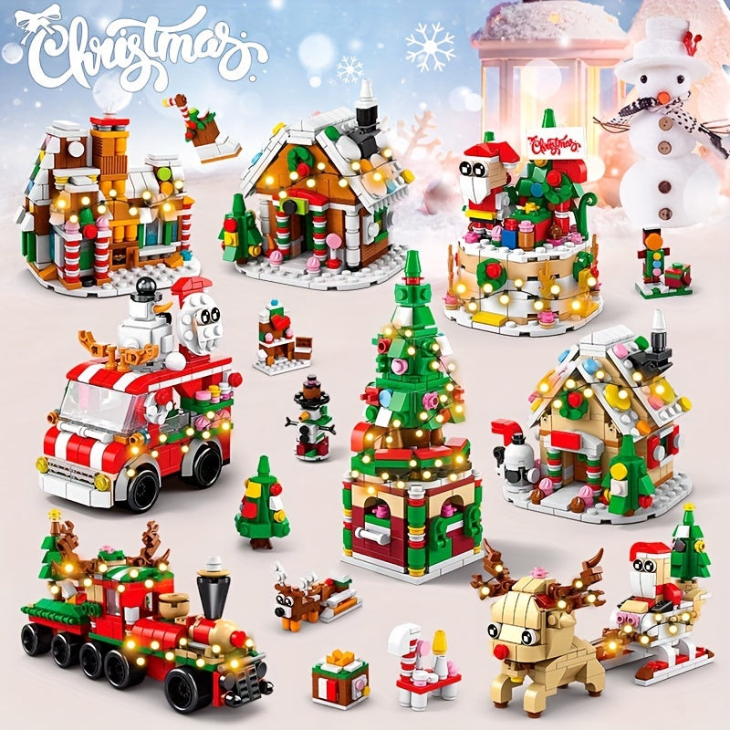 Christmas Series Small Assembly Building Blocks Santa Claus Toy for Children