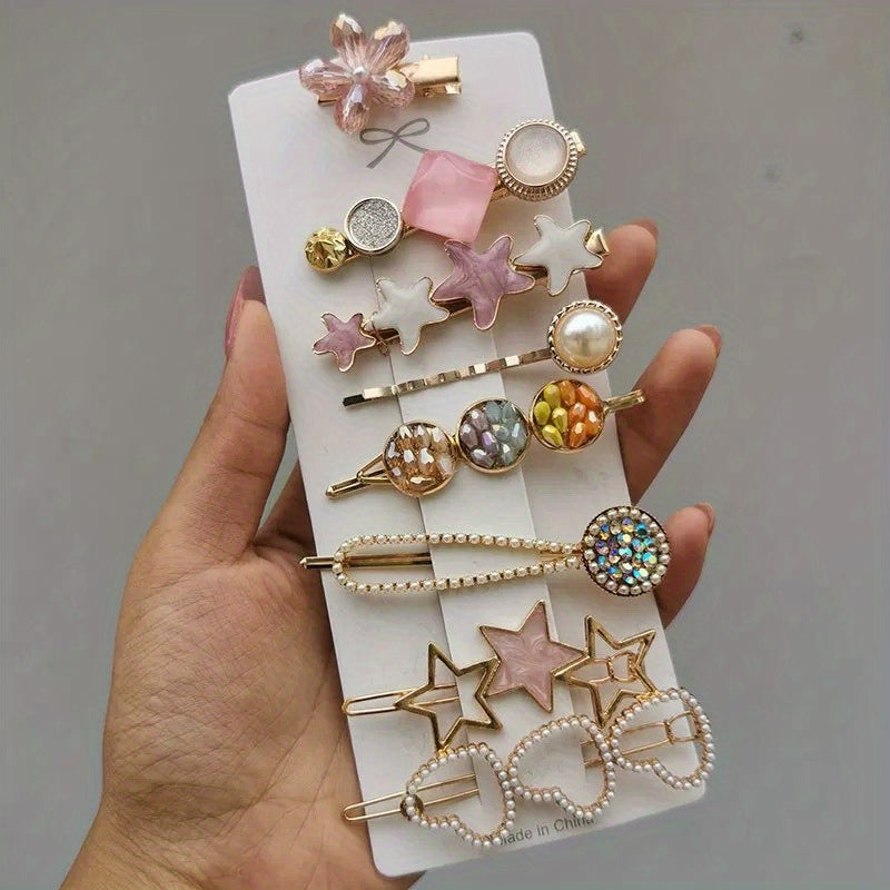 Pearl Rhinestone Hair Clip for Women Girls
