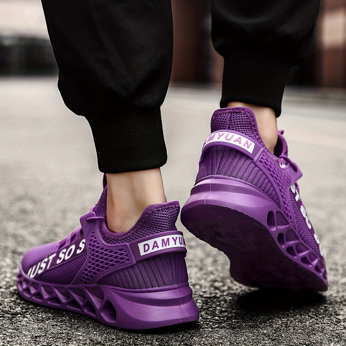 Purple Lace Up Blade Running Shoes Outdoor Sports Footwear
