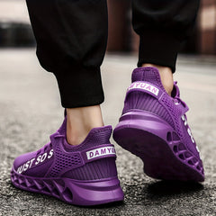 Purple Lace Up Blade Running Shoes Outdoor Sports Footwear