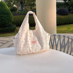 Floral Nylon Lunch Bag for Women Insulated Durable Versatile