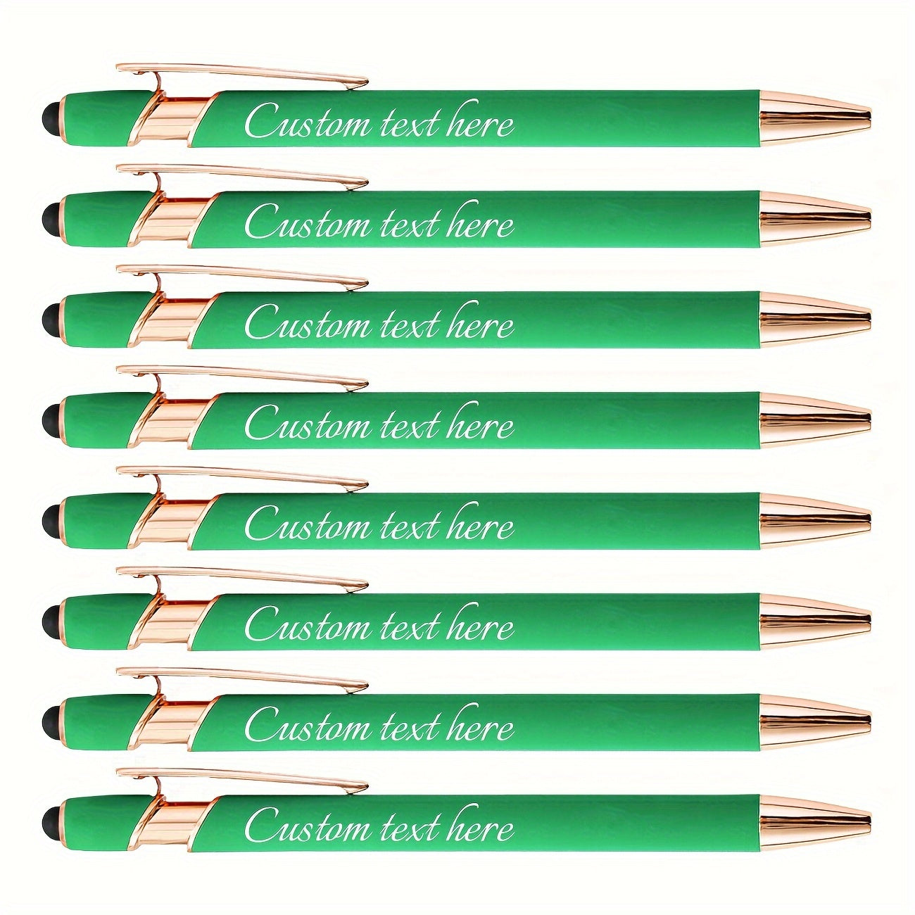 Green Laser Engraved Personalized Capacitor Pen Press Round Ball Pen