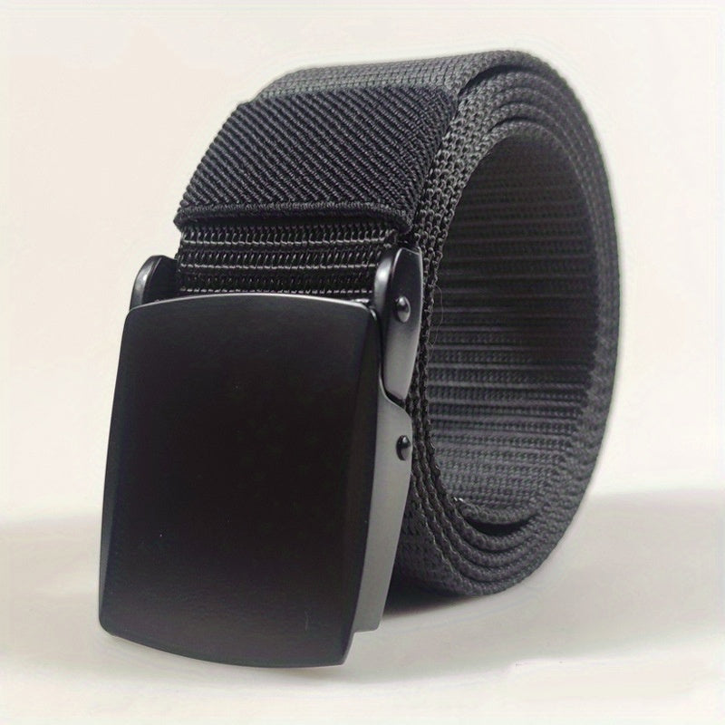 Men's Outdoor Canvas Belt with Zinc Alloy Automatic Buckle