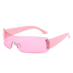 Y2K Rimless Sunglasses Women Cyberpunk Shades Glasses