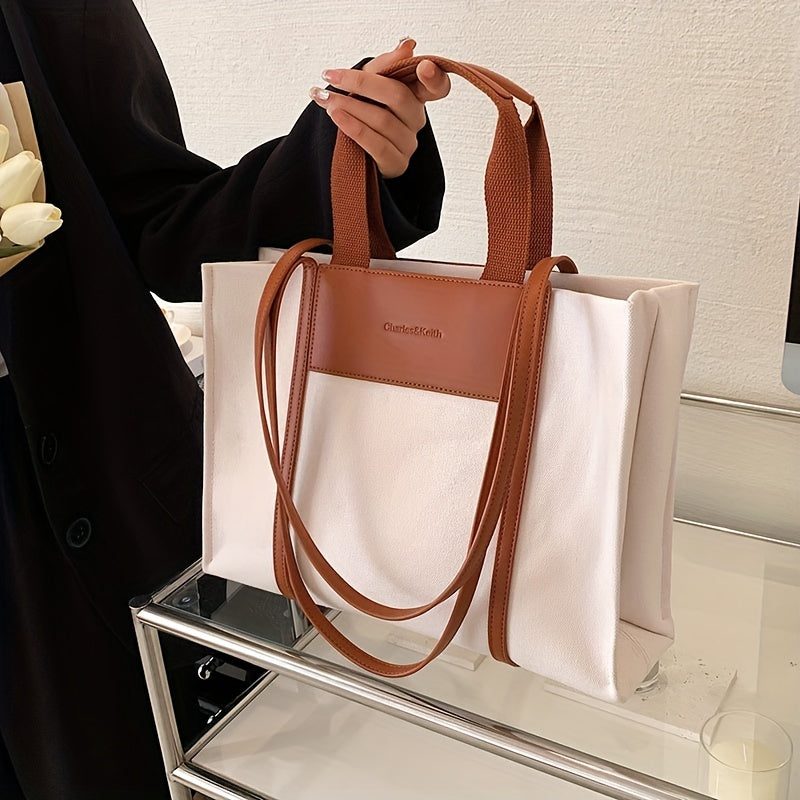 Large Capacity Canvas Tote Bag Lightweight Shoulder Bag