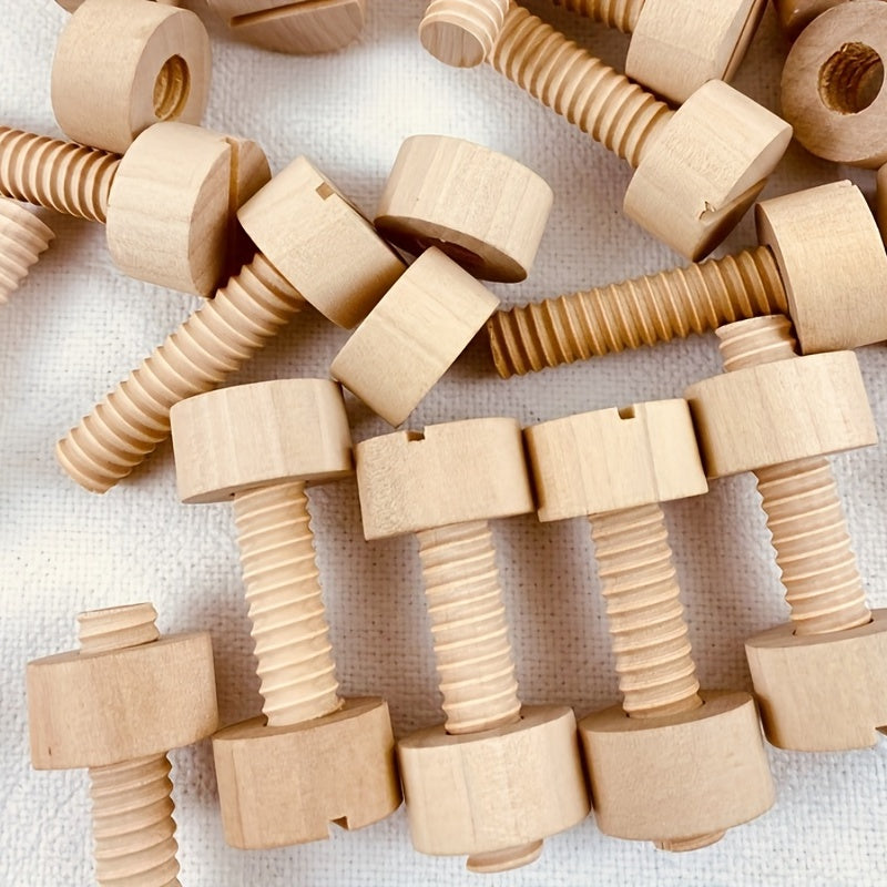 Wooden Screw Toy Set Matching Activity for Kids