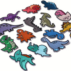 15pcs Dinosaur Iron On Patches Sew On Embroidered Applique Repair Patch
