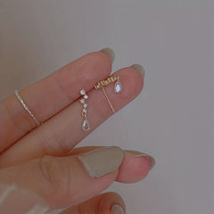 Zircon Stud Earrings 14K Plated Daily Wear Jewelry