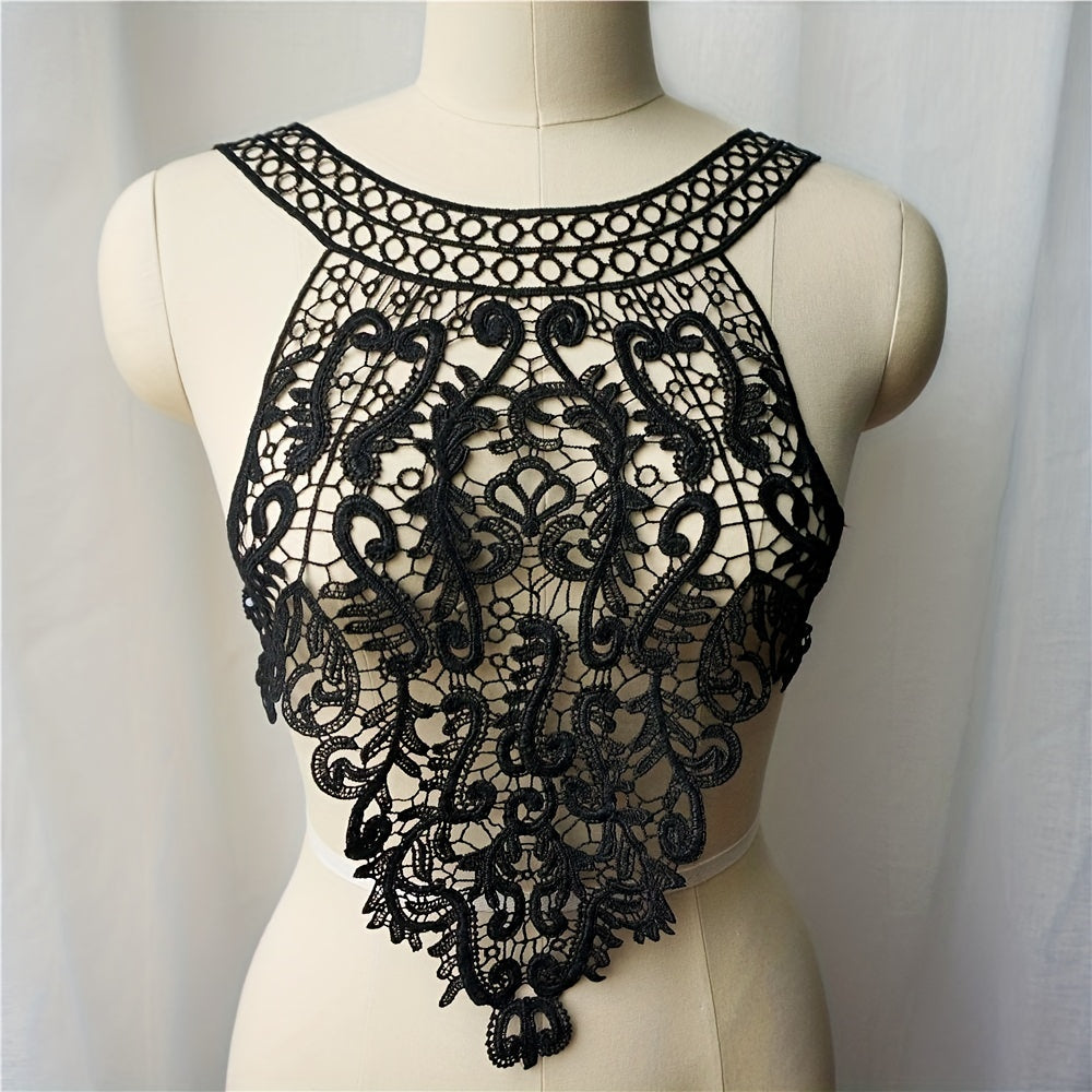Floral Fabric Collar Embroidered Wedding Gown Appliques Bohemian Style Sew Patch