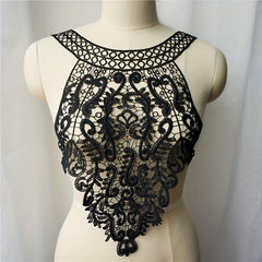 Floral Fabric Collar Embroidered Wedding Gown Appliques Bohemian Style Sew Patch