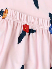  Floral Print Tee & Shorts Pajama Set