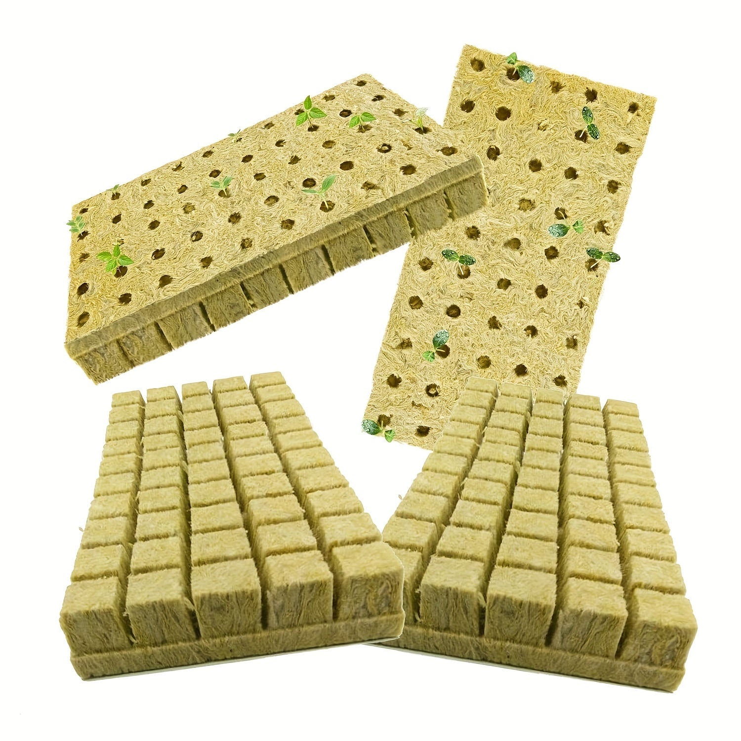 200 Mini Rock Wool Cubes 25x25x25mm for Plant Propagation & Soilless Culture