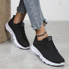 Women's Lace Up Running Shoes Lightweight Comfortable Low Top Sport Shoes