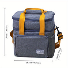 Stylish Insulated Lunch Bag Double Layer Waterproof Large Capacity
