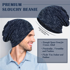 Striped Cotton Pullover Hat Soft Unisex Beanie Hat