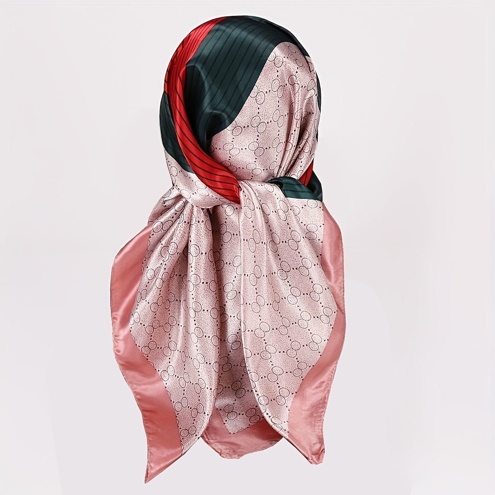 Unisex Motorcycle Striped Bandana Scarf with Flower Pattern