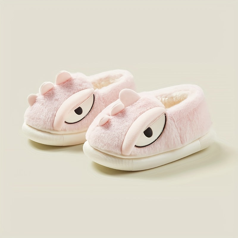 Boys Cartoon Furry House Shoes - Warm Indoor Walking Shoes